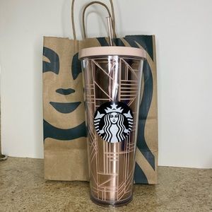 2017 Starbucks Rose Gold Geometric Tumbler 24oz